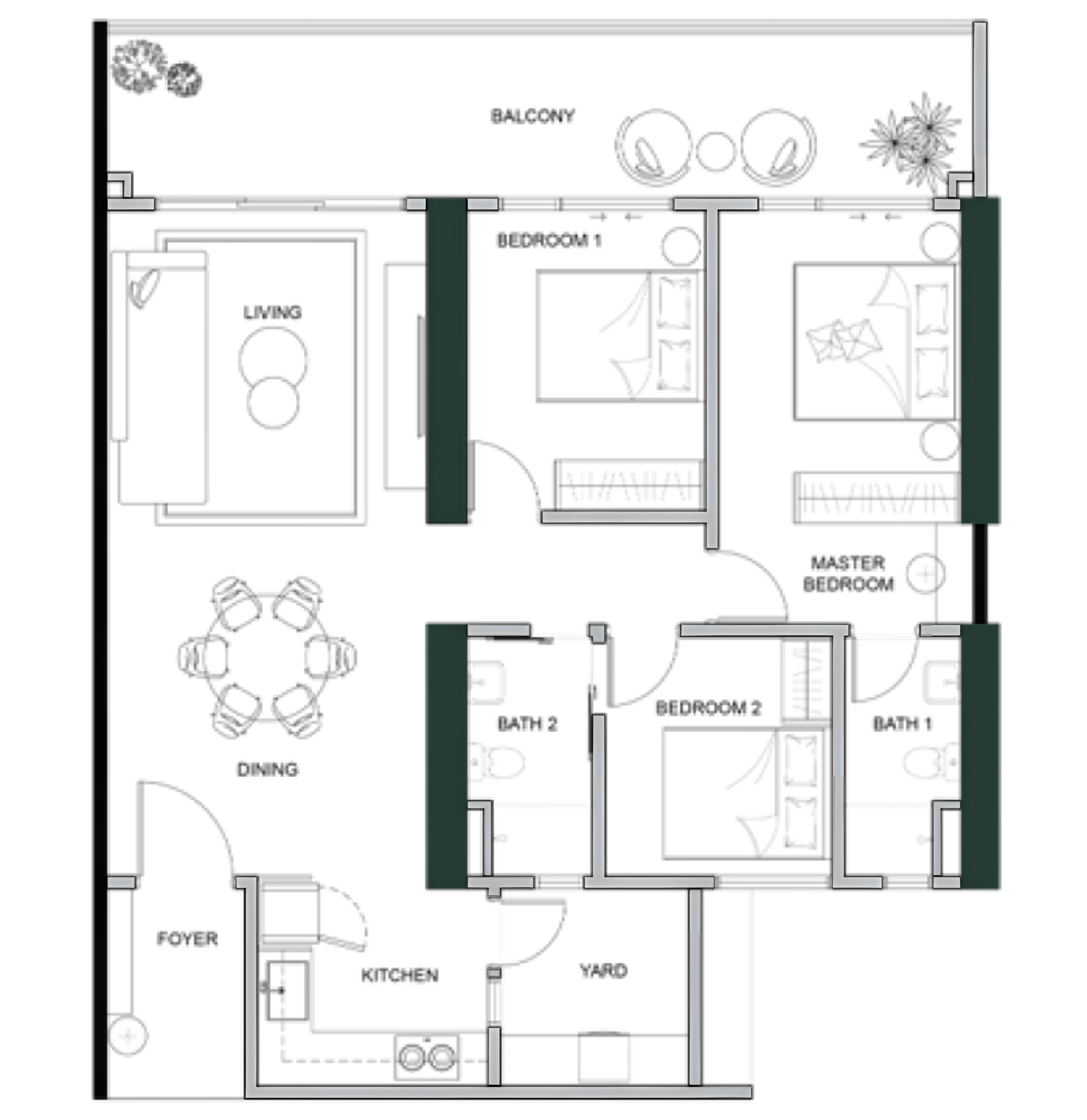 3 Bedroom Unit Floor Plan - TYPEB
