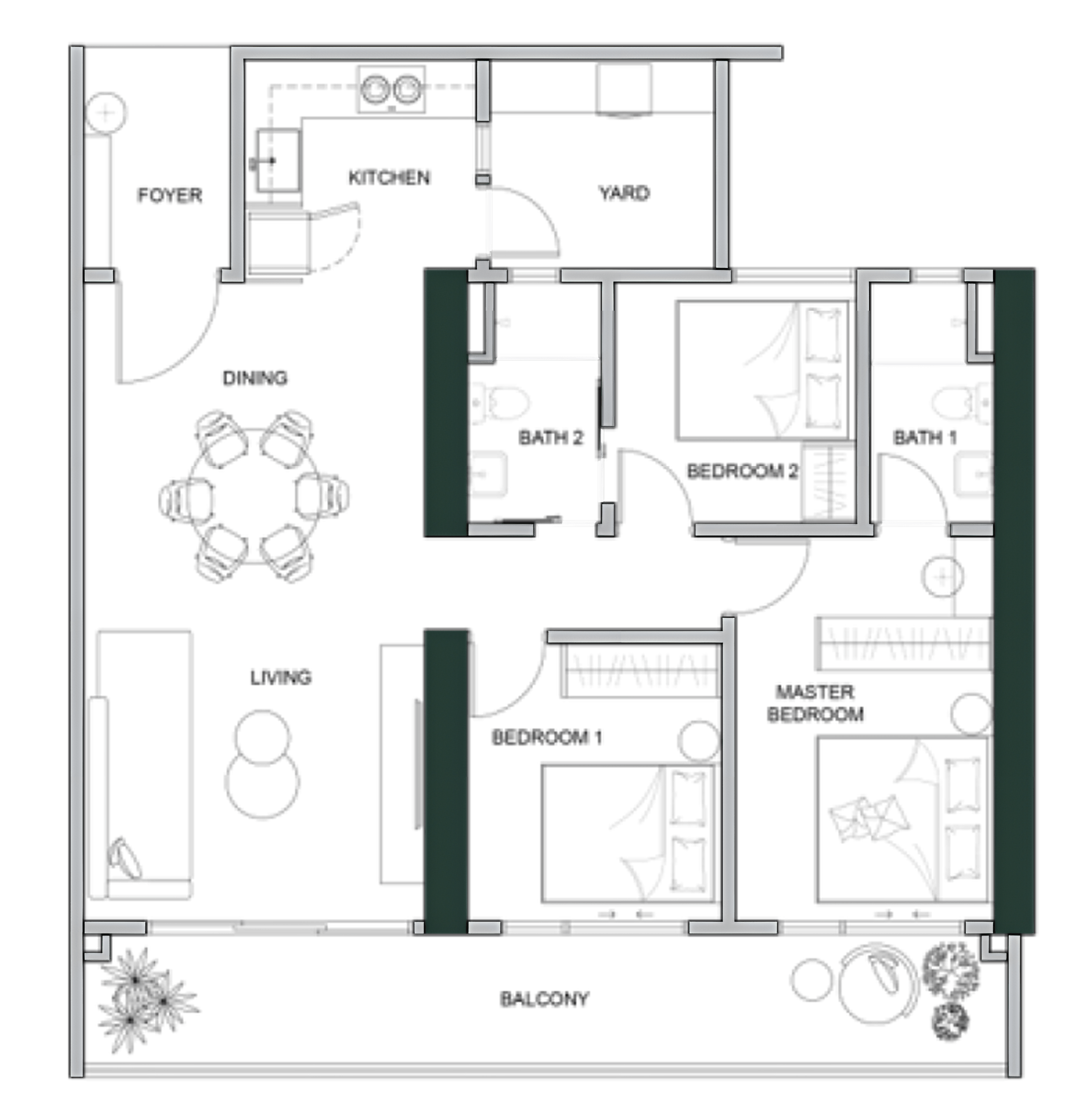 3 Bedroom Unit Floor Plan - TYPED